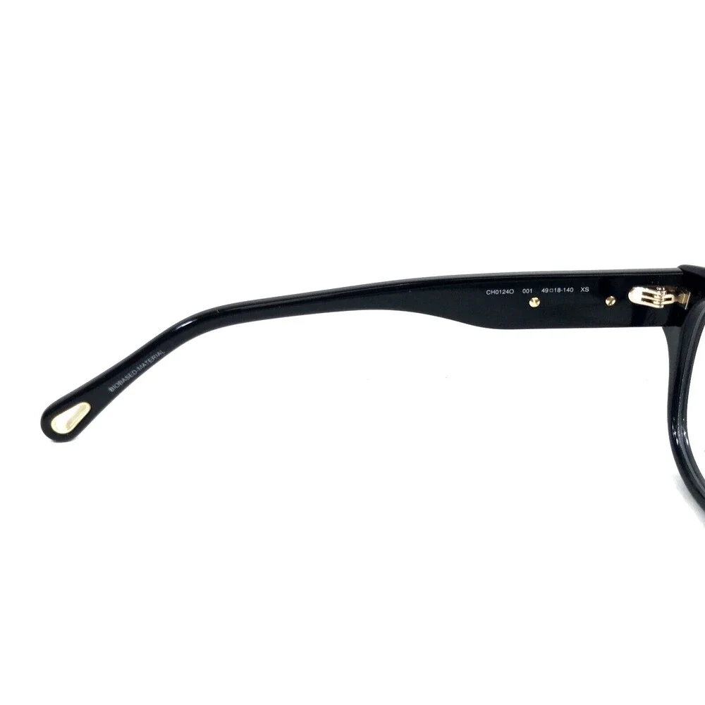 Chloe XS Eyeglasses Frame CH0124O 001 Polished Black Gold Cat Eye 49-18-140
